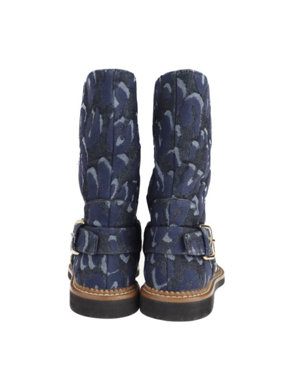 Louis Vuitton Boots Denim Navy Shoes Half Leopard Pattern Reference - Picture 4 of 9